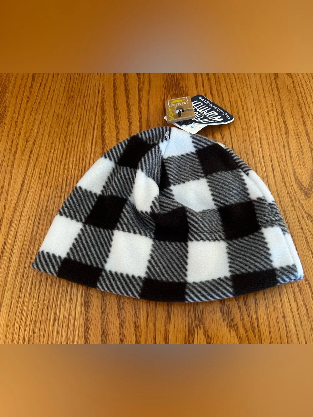 Turtle Fur Kids Black & White Lumberjack Fleece Beanie